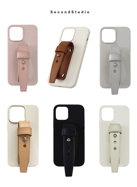 SecondStudio创意设计防摔皮腕带17液态硅胶软壳15苹果16promax手机壳iphone17pro全包保护壳13/14pro