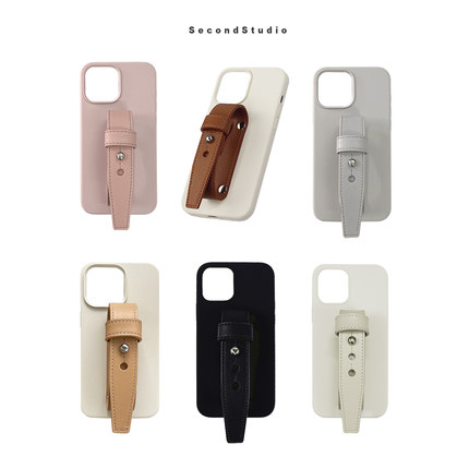 SecondStudio创意设计防摔皮腕带17液态硅胶软壳15苹果16promax手机壳iphone17pro全包保护壳13/14pro