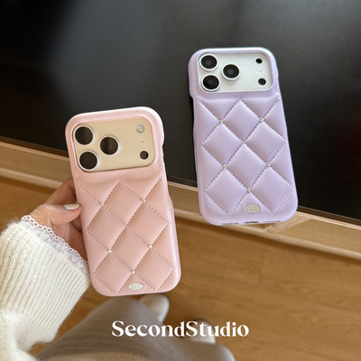 原创水晶钻石小香风皮壳全包边