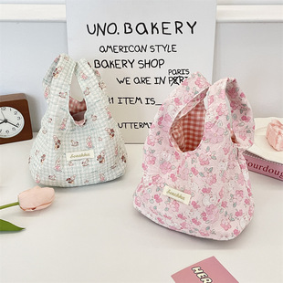 卡通压花手腕包大容量上班族饭盒袋杂物手提袋整理手拎包小包包