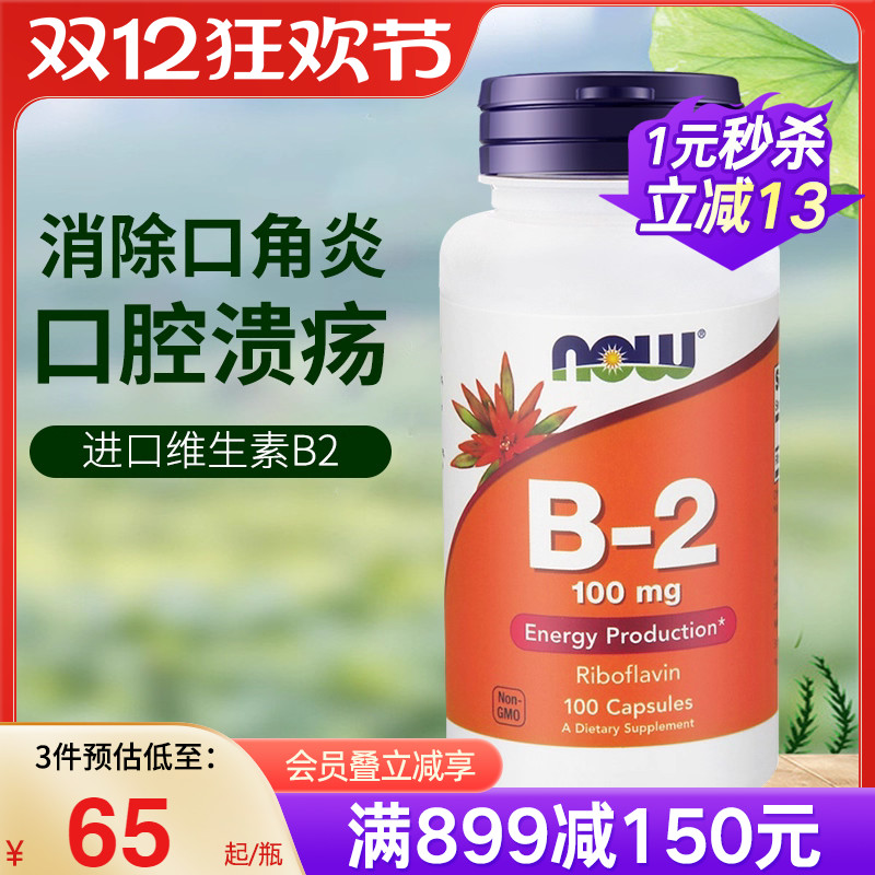 NOW美国进口维生素B2核黄素