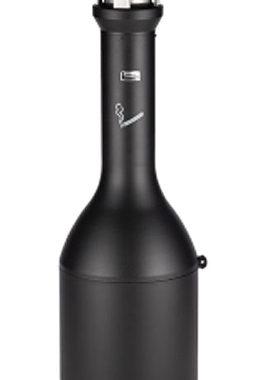 rubbermaid乐柏美酒店传统烟蒂筒黑色环保金属进口烟灰桶垃圾桶