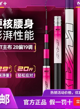 创威WAY+钓鱼竿手杆高碳超轻超硬鲤鱼台钓竿轻量野钓黑坑综合湖库