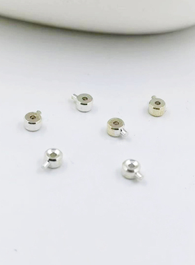 通体纯银收尾扣手工diy手链收尾夹软钢丝卡扣串珠细钢丝收尾扣