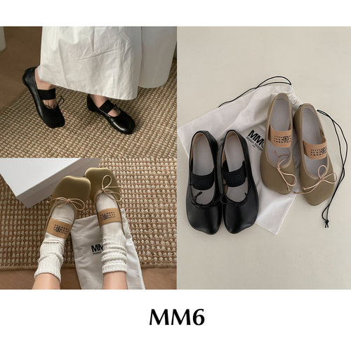 CETTCE 现货 Maison Margiela mm6 马吉拉 缎面绑带苹果头芭蕾鞋