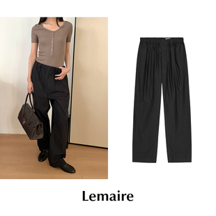 棉质松紧腰褶皱直筒休闲裤 长裤 Lemaire 现货 SALE CETTCE