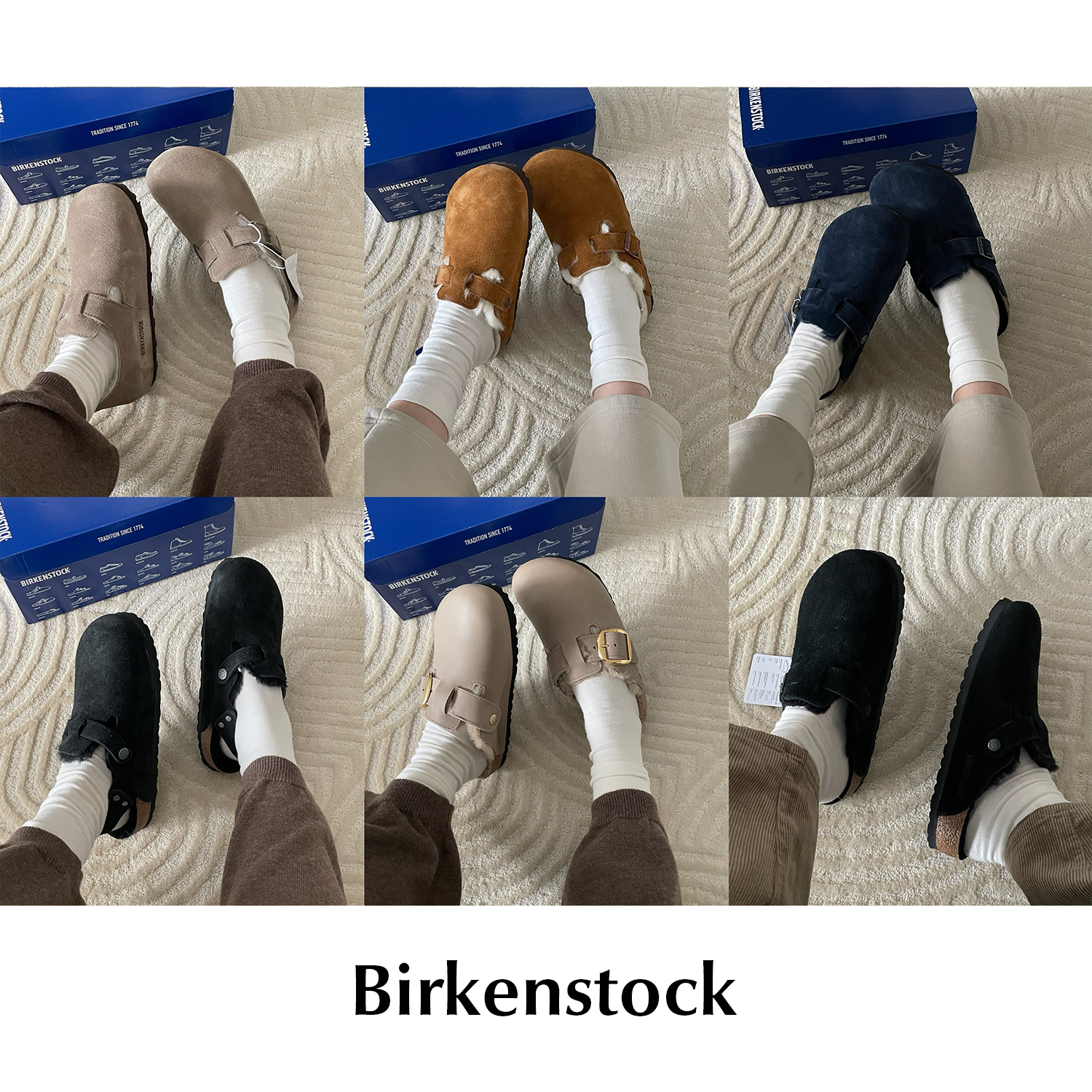 CETTCE 现货 Birkenstock 勃肯鞋加绒版毛毛Boston麂皮包头拖鞋