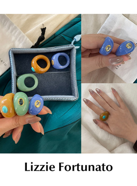 CETTCE 现货 Lizzie Fortunato 手工琉璃多色气球宝石戒指