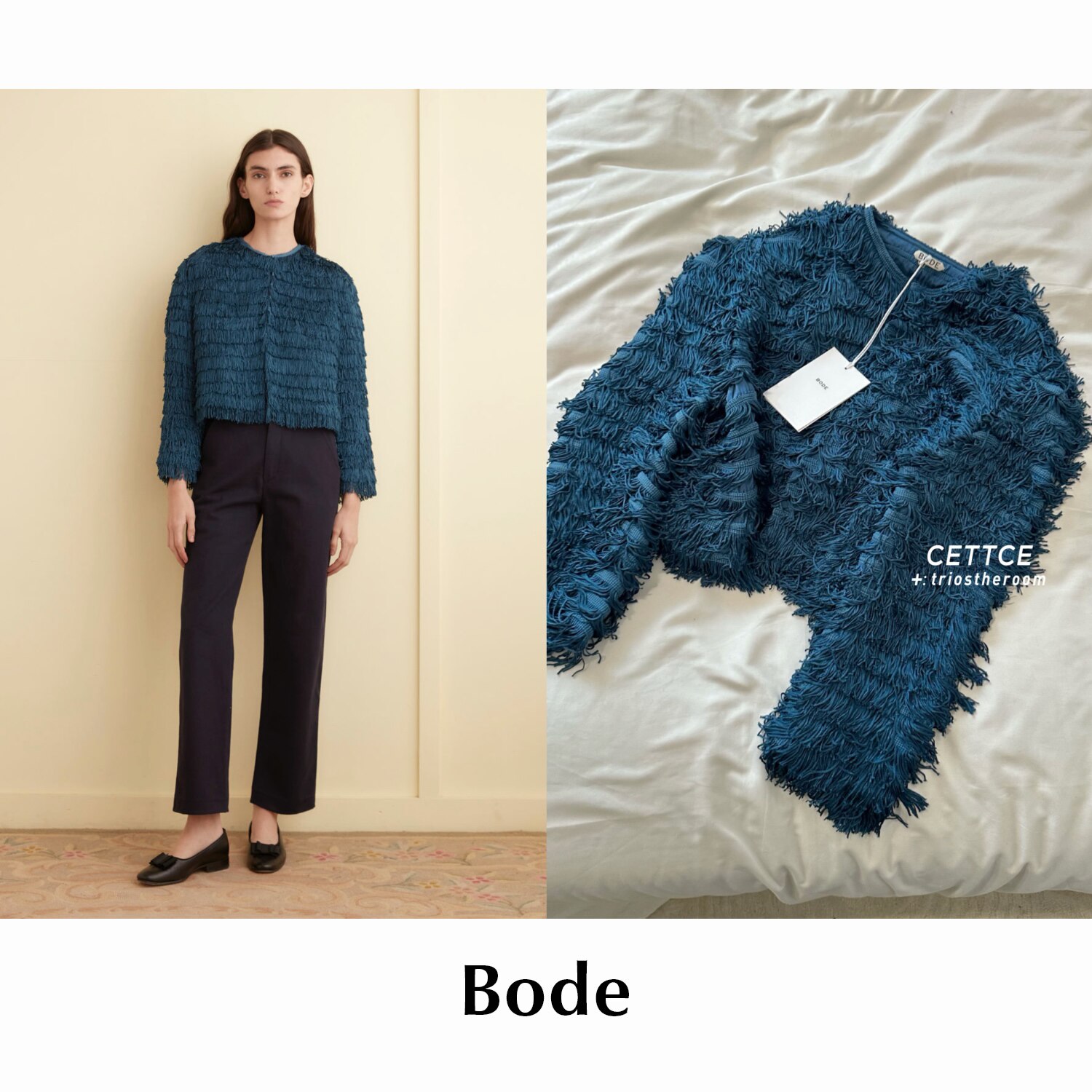 【SALE】CETTCE 现货 Bode 秀款复古毛绒流苏短款上衣夹克外套