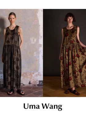 CETTCE 现货 Uma Wang 经典ARDAL大鹅波点石榴印花无袖背心连衣裙