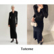 SALE 垂褶深V领修身 CETTCE 现货 Toteme 上衣长款 连衣裙Draped