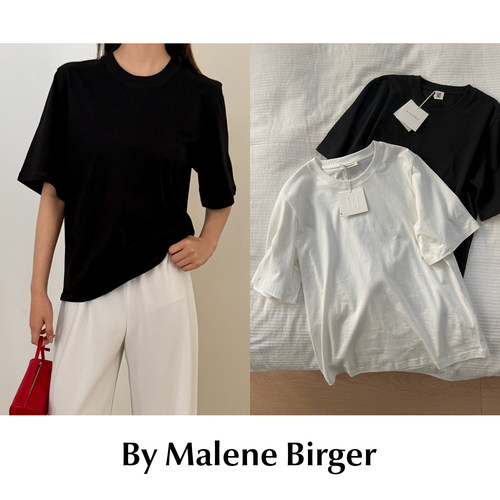 CETTCE 现货 By Malene Birger 有机棉圆领宽松短袖T恤上衣 Hedil