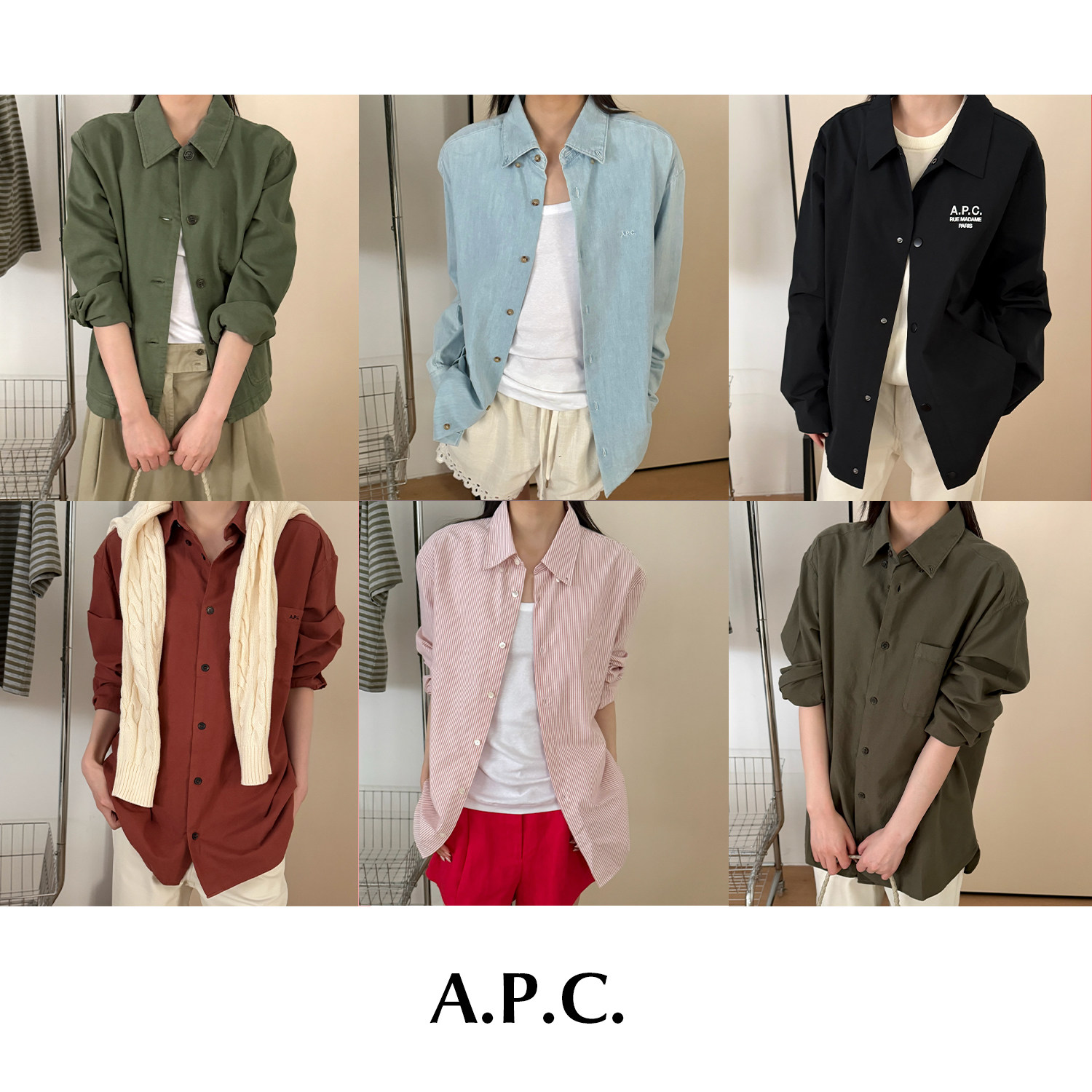 【SALE】CETTCE 现货 A.P.C. 棉质APC休闲宽松衬衫翻领夹克外套图片