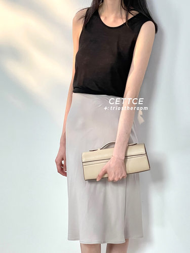 【SALE】CETTCE 现货 Ami 弹性松紧腰中长款铅笔半身裙midi skirt