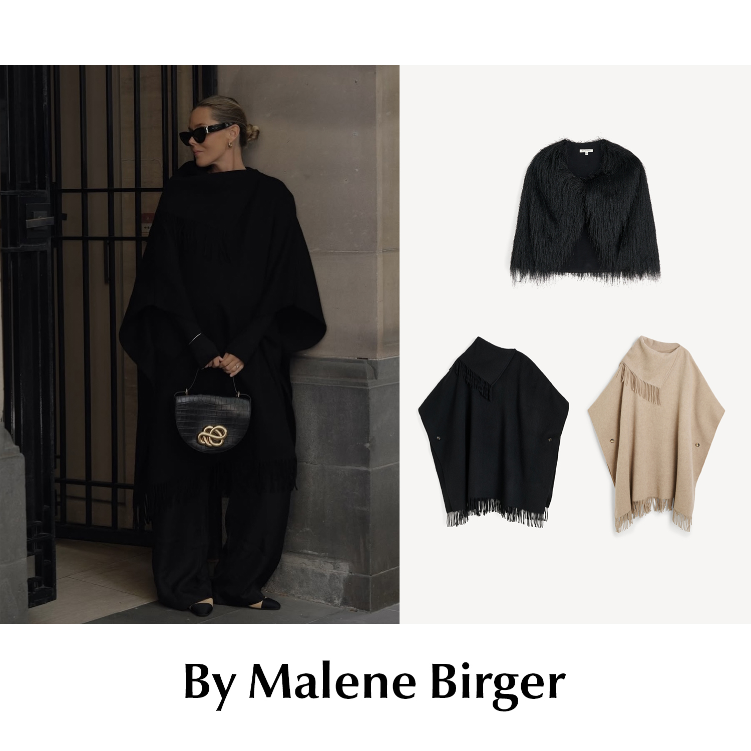 【SALE】CETTCE 现货 By Malene Birger 经典双面呢流苏披肩外套