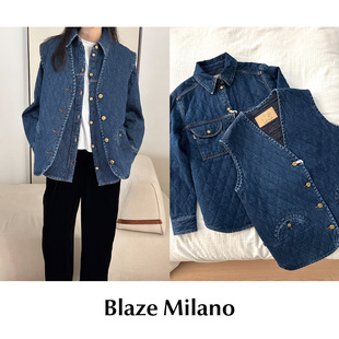菱格纹夹棉牛仔衬衫 CETTCE Milano Blaze 马甲背心Nariida 现货