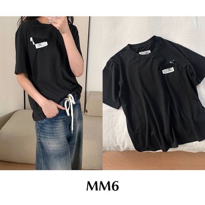 CETTCE 现货 Maison margiela MM6 贴布logo宽松圆领套头短袖T袖