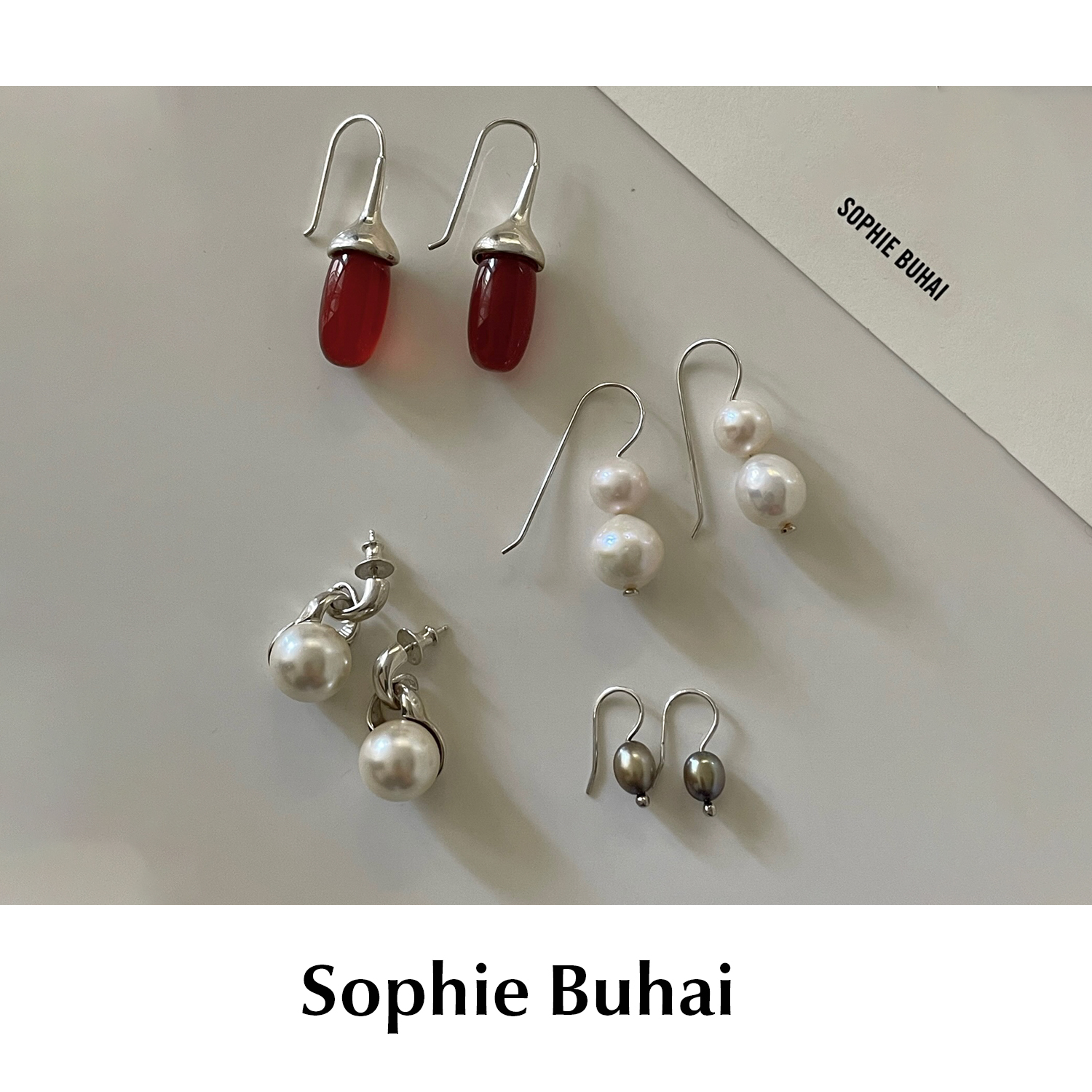 CETTCE 现货 Sophie Buhai 经典系列极简法式珍珠玉石耳钉耳环