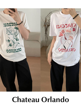 【SALE】CETTCE 现货 Chateau Orlando 圆领印花宽松短袖T恤上衣