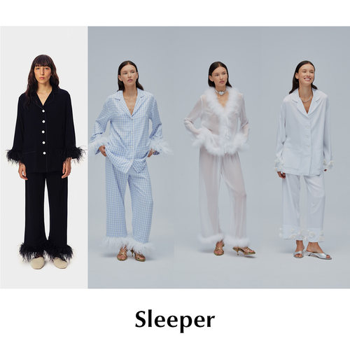 CETTCE 现货 Sleeper 经典可拆卸鸵鸟毛系列休闲居家外穿睡衣套装