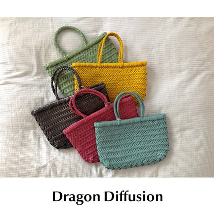 CETTCE 现货 Dragon Diffusion 双手柄迷你菜篮子牛皮编织包 8809