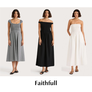 现货 Faithfull 修身 一字领长款 CETTCE 褶皱无袖 连衣裙 SALE