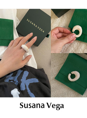 CETTCE 现货 Susana Vega 新款 Macia 玻璃珠拼色珠饰开口戒指