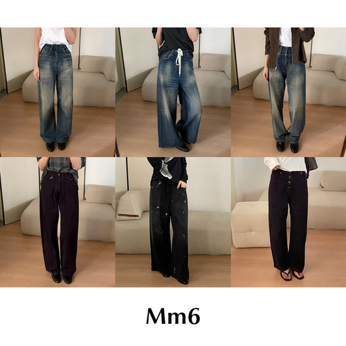 CETTCE 现货 Maison Margiela MM6 拼接毛边泼墨扭转牛仔裤合集