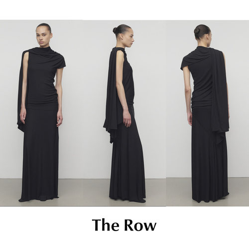 CETTCE 现货 The Row 黑色 Isadra 垂坠绉纱上衣 Mirla 半身长裙