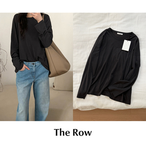 CETTCE 现货 The Row 棉质针织圆领套头落肩长袖T恤上衣 Floris