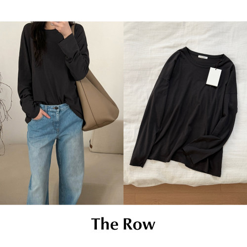 CETTCE 现货 The Row 棉质针织圆领套头落肩长袖T恤上衣 Floris