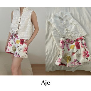 上衣Fleur印花短裤 CETTCE 系带镂空Cloud刺绣花边无袖 AJE 现货