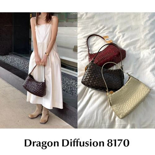 CETTCE 现货 Dragon Diffusion 手工牛皮编织单肩腋下手提包 8170