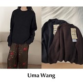 CETTCE 复古圆领套头罗纹针织羊毛羊驼毛两色毛衣 Wang 现货 Uma