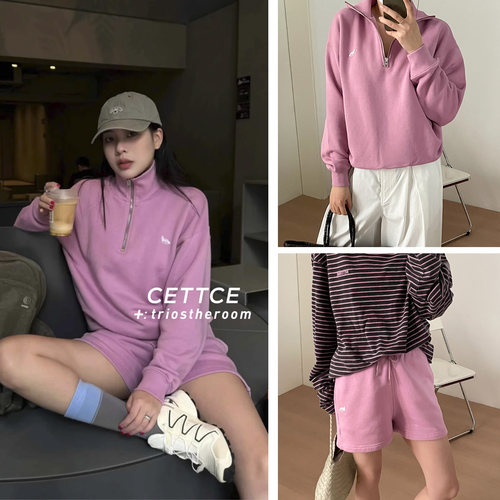 【SALE】CETTCE 折扣现货 Maison Kitsune 小狐狸卫衣短裤套装