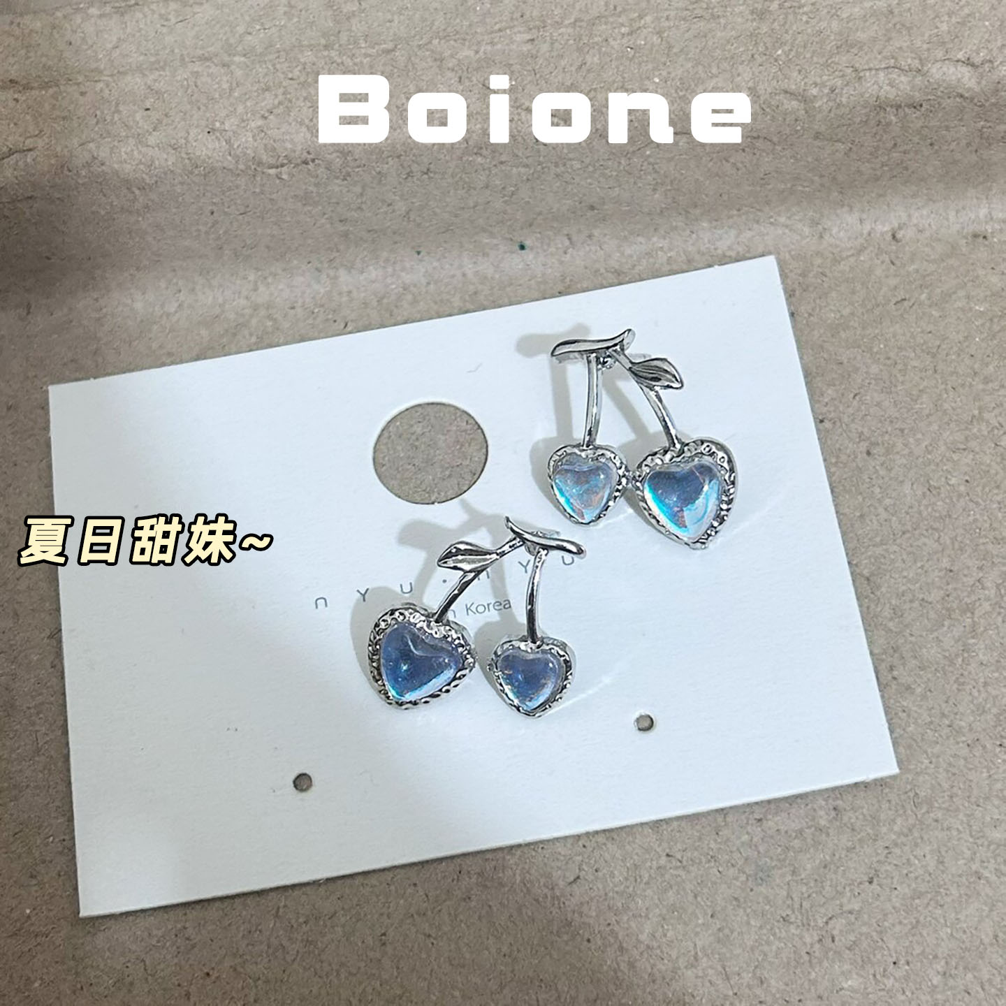 夏日甜美清新少女樱桃耳环
