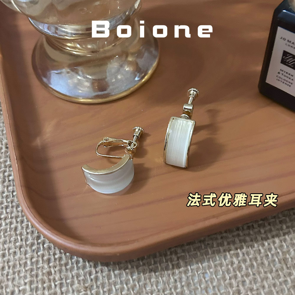 【实拍】复古优雅猫眼石耳钉耳夹