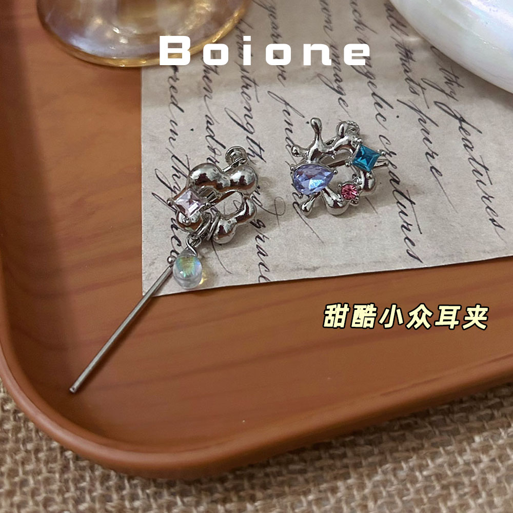 【实拍】复古小众不对称金属耳夹