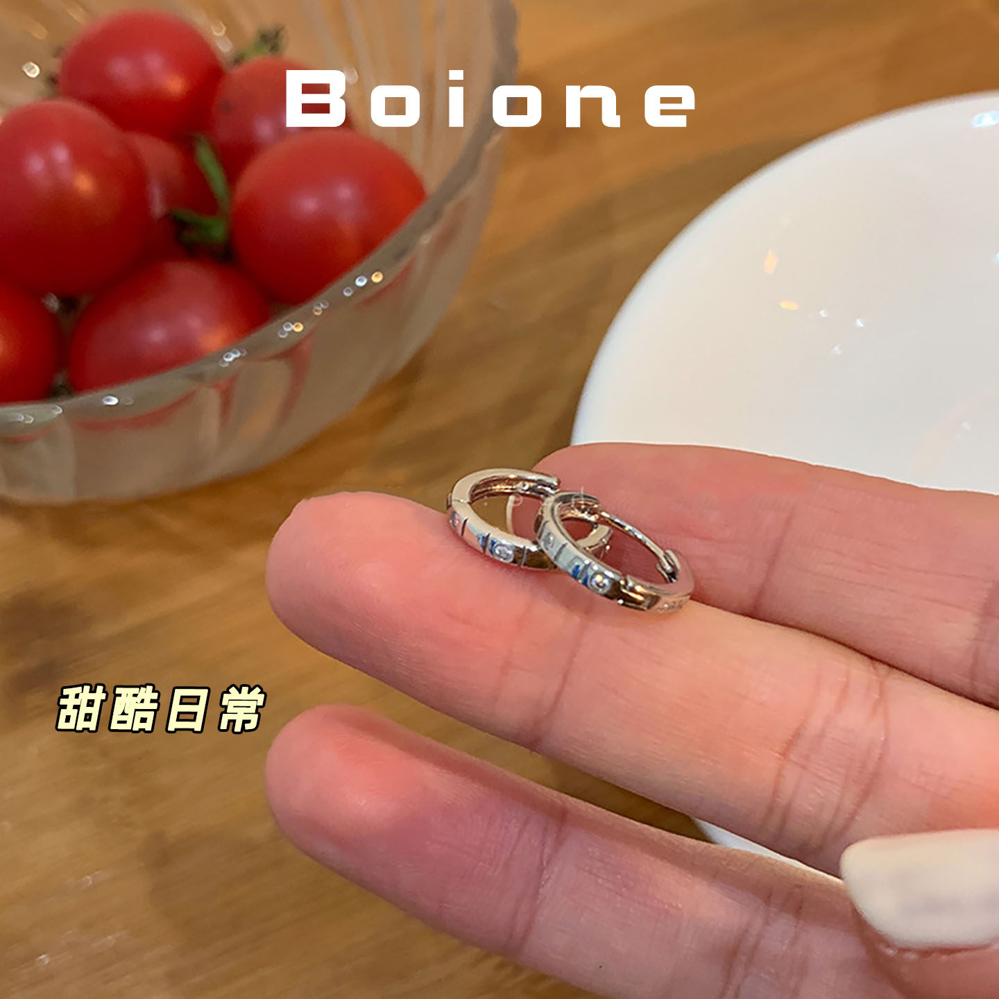 【实拍】复古甜酷个性小圈圈耳环