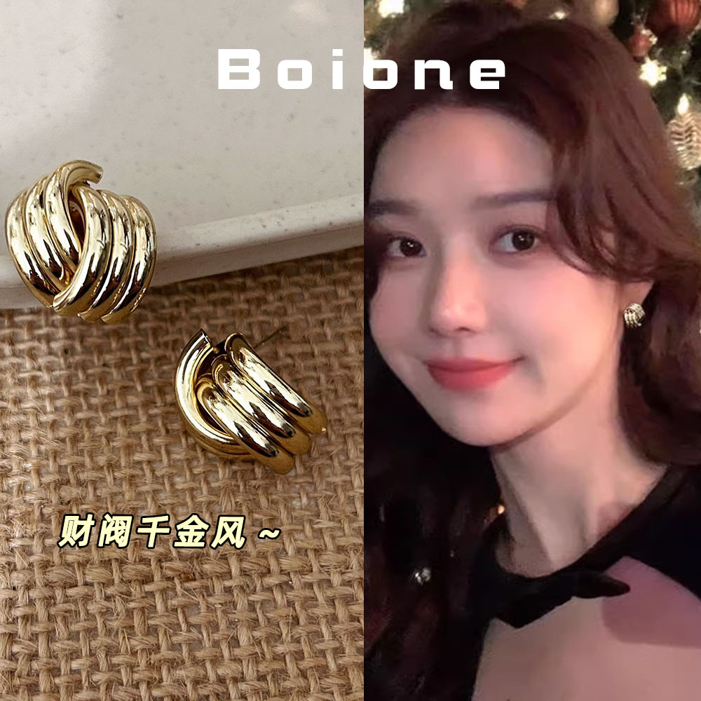 财阀千金金属耳环显高级感