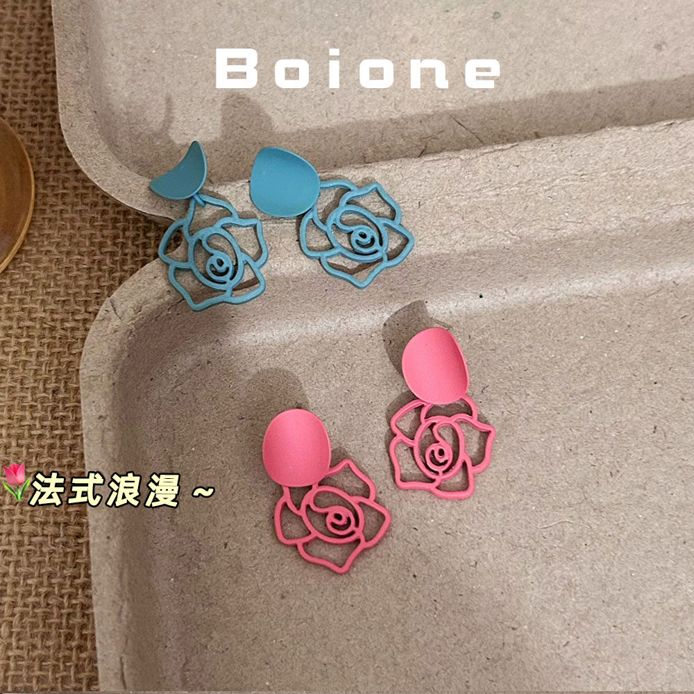 夏天甜美法式度假风花瓣耳环