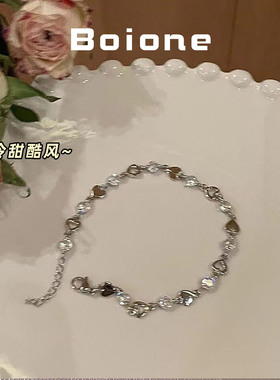 ins甜酷少女感爱心手链