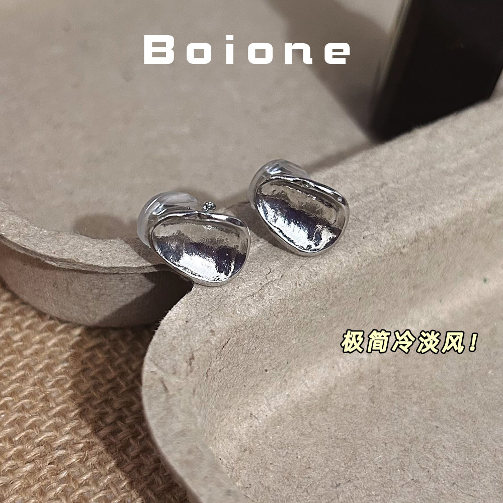 冷淡风法式极简金属几何耳夹