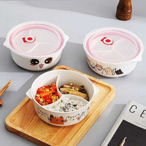 陶瓷保鲜碗带盖可微波炉饭碗