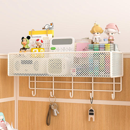 办公室置物架挂篮桌面上收纳盒办公桌隔断工位整理神器悬挂收纳筐