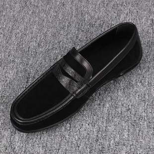 新款 舒适复古驾车鞋 透气磨砂豆豆鞋 潮流百搭男鞋 纯皮时尚 2025春季