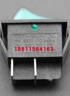 万事达绿色四脚两档船形开关KCD7-2211N翘板开关电源开关15A/250V