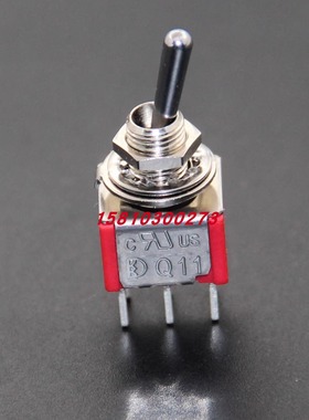 8011C双路六脚两档针脚M6.35红色钮子开关Q11台湾德利威1MD1