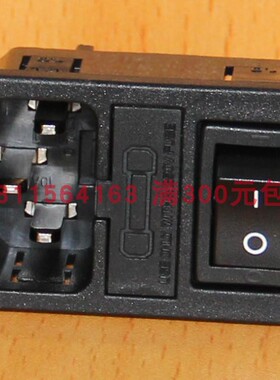 RLEIL电源插座卡式黑色不带灯三合一插座开关保险一体RL10-1F 1.5