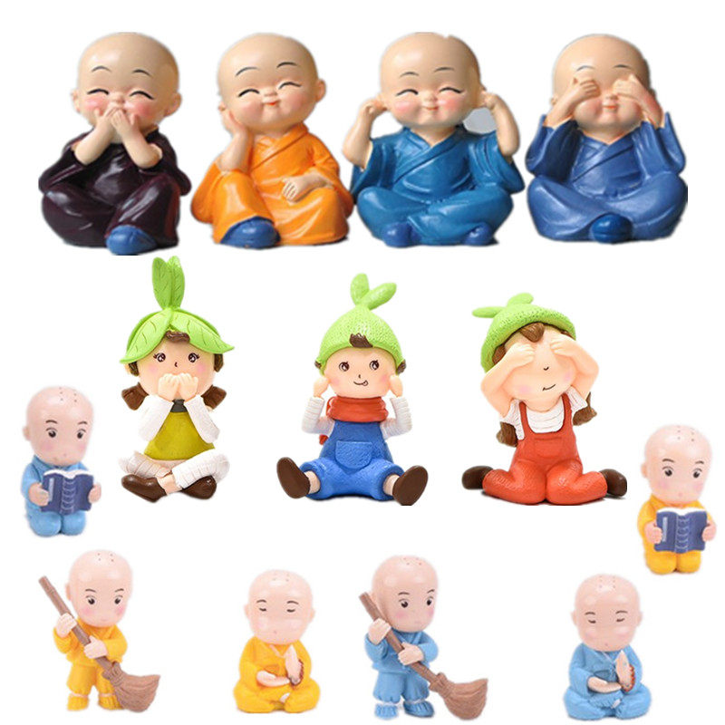 沙具模型心理沙盘游戏箱庭疗法玩具摆件三不娃娃不看说听小和尚